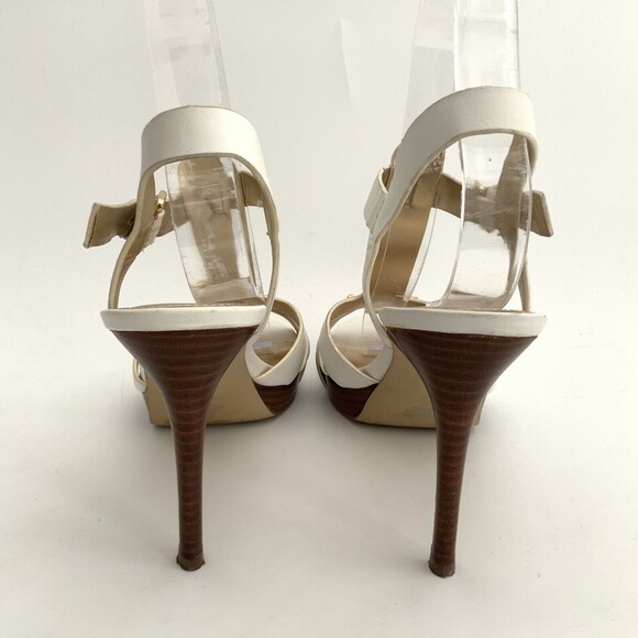 Marc Fisher Leather Varika Strappy Platform Heeled Sandals White 7.5 - Picture 7 of 13